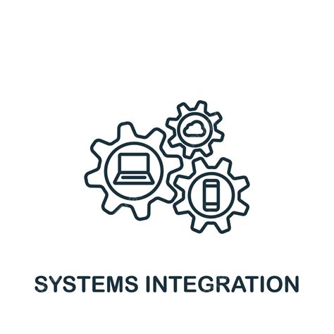 Industry 40 Integration Symbol Minimalistic Line Icon For Web Design