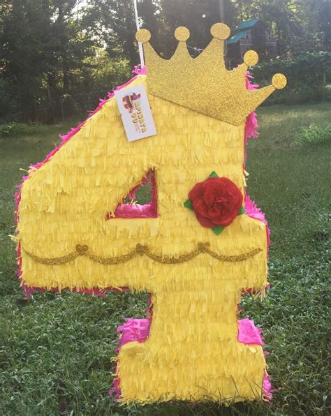 Large Number Four Pinata Princess Theme Etsy