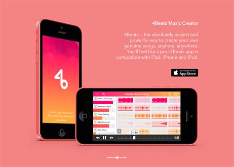 4Beats Music Creator app for iOS on Behance