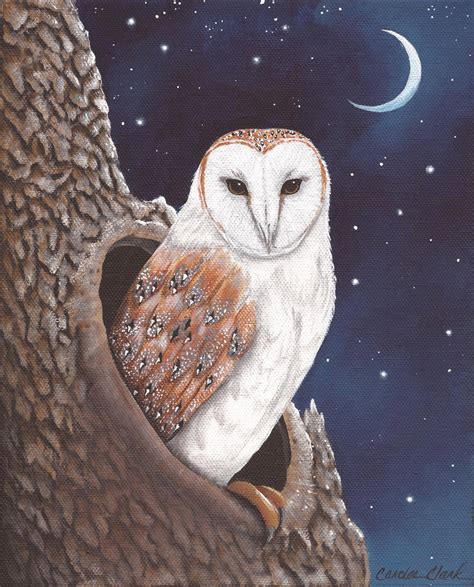 Barn Owl X Print Of Original Acrylic Painting By Etsy