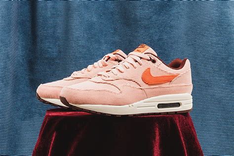 Nike Air Max 1 PRM Corduroy Coral Stardust Sneakers FB8915 600