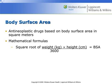 Calculating Body Surface Area