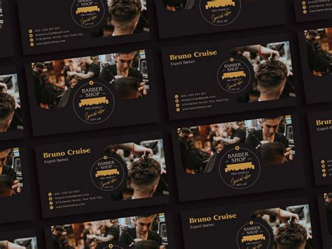 Free Barber Shop Business Card Design Template - Graphic Google - Tasty ...