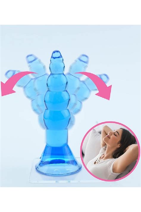 Sanal sağlık medikal ürünleri Mavi Renk 11 cm Uzunlukta Boğumlu Anal Plug ve Anal Tıkaç Fiyatı