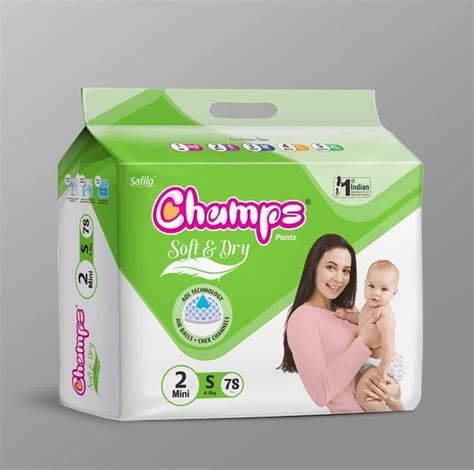 Printed S Champs Soft Dry Diaper Pant Size Small At Rs 260 Pack In