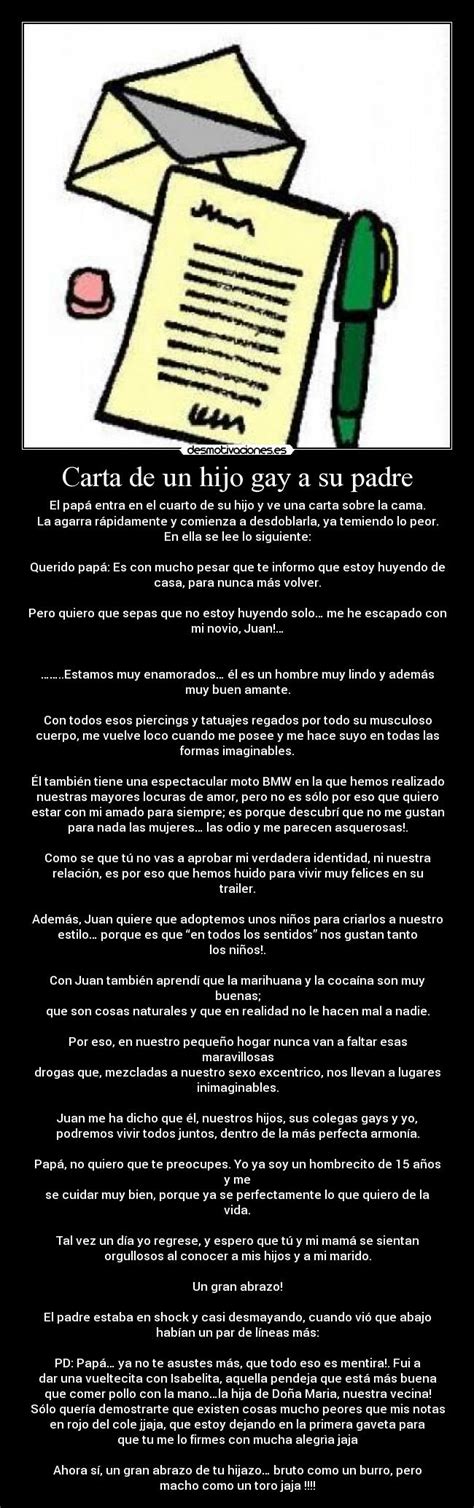 Carta De Un Hijo Gay A Su Padre Desmotivaciones