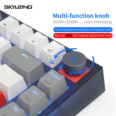 Skyloong Mechanical Keyboard 75 GK75 Gateron Optical Switches Hot Swappable PBT Keycap Lite