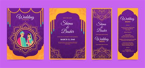 Indian Wedding Invitation Template 23054328 Vector Art at Vecteezy