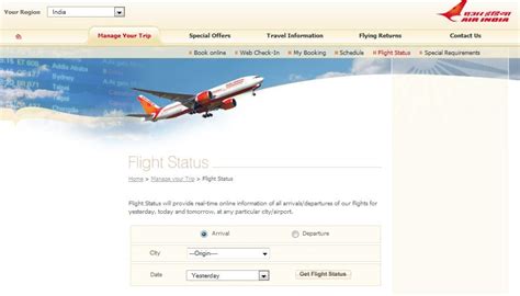 Explore India Air India Flights Status