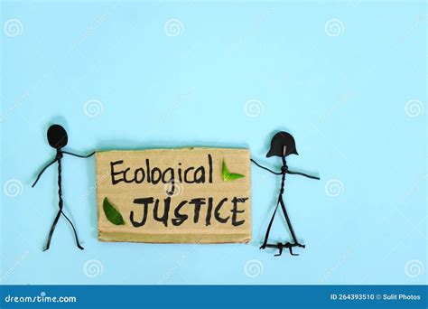 Ecological Justice Concept People Stick Figures Protesting While