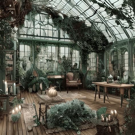 Victorian Greenhouse Interior · Creative Fabrica