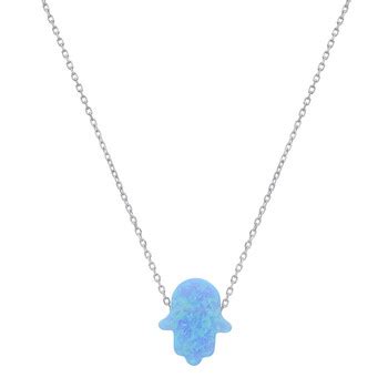 Kylie Harper Sterling Silver Blue Opal Heart Necklace Bo Dsp