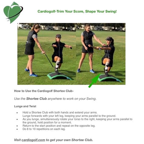 100 Cardiogolf Drills And Exercises With The Shortee Club Lunge And