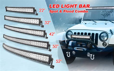 Amazon Willpower 22 Inch LED Work Light Bar Two Rows Curved 120W