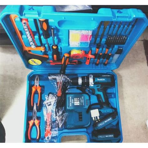 Makita Accessories Cordless Electric Drill 47PC Tool Set WITH 2 Batteries - Sonell Mart