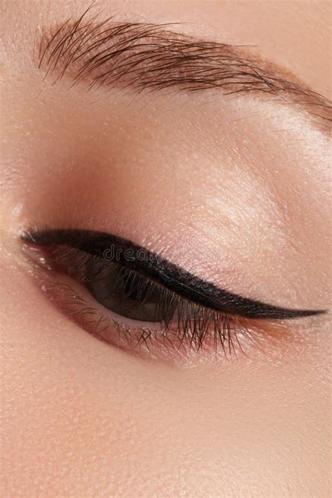 Retro Style Make Up Daily Makeup Detail Eyeliner Stock Photo Image