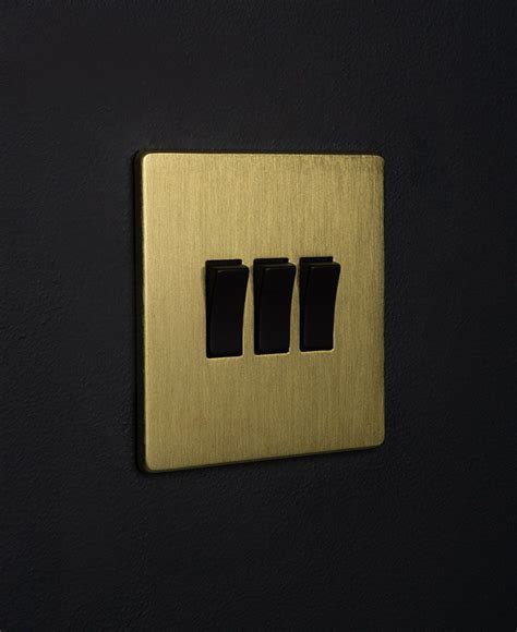 Gold Triple Rocker Switch Light Switch Stylish Lights Brushed Brass