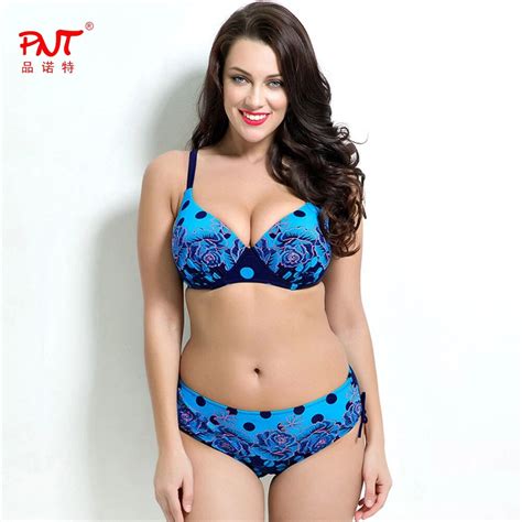 PNT163 Swimwear Women Bikini Set Plus Size Suits The Feminine Push Up