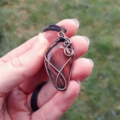 Copper Wire Wrapped Tiger S Eye Pendant Folksy