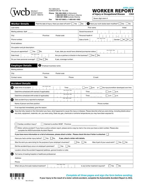 Wcb Form C060 ≡ Fill Out Printable Pdf Forms Online