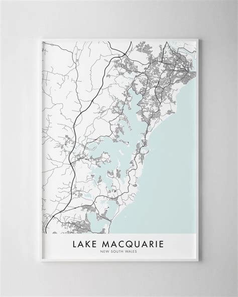 Lake Macquarie NSW Map Print Chelsea Chelsea