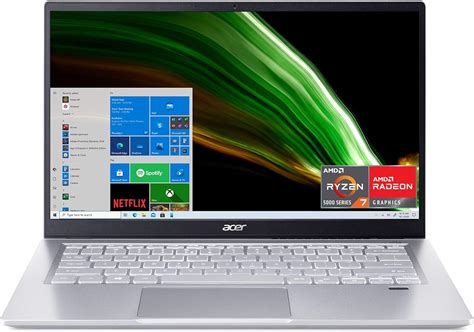 Acer Swift 3 Thin and Light, 14" FHD IPS Screen, R7 5700U, 8GB RAM ...
