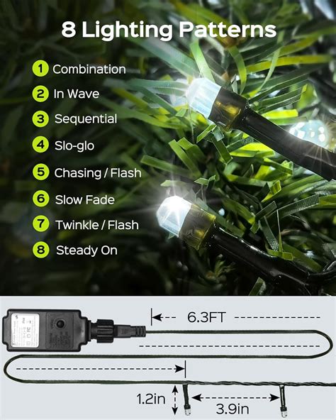 JACKYLED Tira De Luces Para Exteriores Impermeable 164 Pies 500 Luces