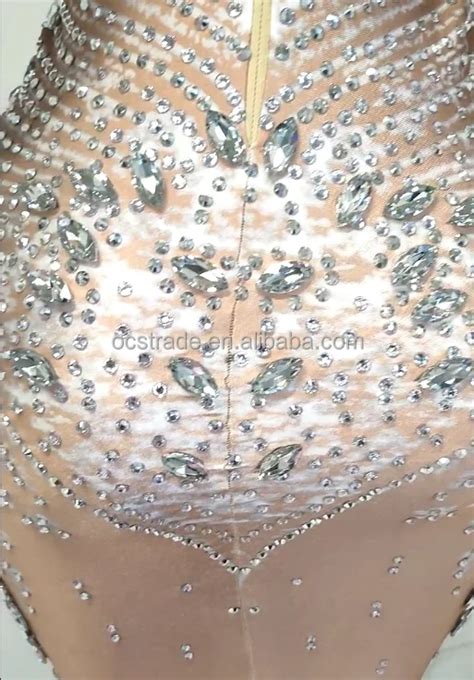 Ocstrade Luxury Silver Rhinestone White Sequin Ball Gown Evening Party