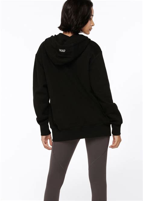 Fleece Zip Thru Hoodie Black Lorna Jane Au