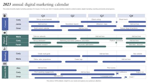 2023 Annual Digital Marketing Calendar Background PDF - PowerPoint ...