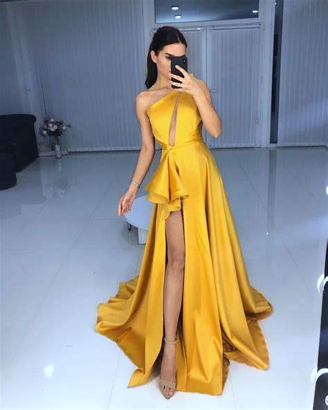 Prom Dresses With Slit Glam Dresses Long Prom Dress Satin Dresses