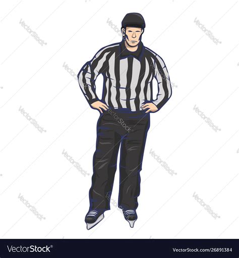 Hockey Referee Isolated On A White Background Vector Image