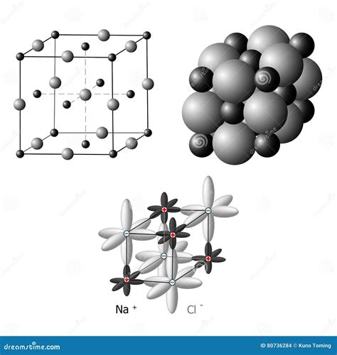 Ionic Crystals The Structure Of Sodium Chloride NaCl Stock Vector