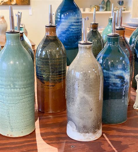 Oil Bottles Blue Sage Pottery Amarillo Texas