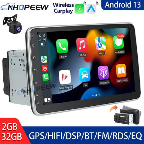 Android Double Din Rotatable Car Stereo Radio Apple Carplay