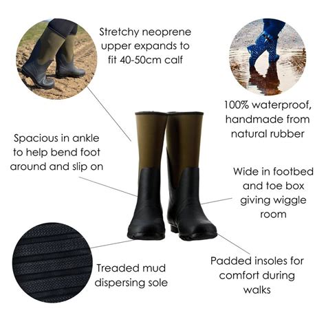 Extra Wide Calf Neoprene Wellies Wide In Foot And Ankle Fit 40 50c