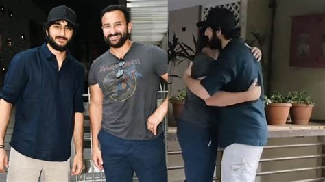 Saif Ali Khan Shares A Warm Hug With Son Ibrahim Ali Khan As He Drops Him Off Fans Call Them