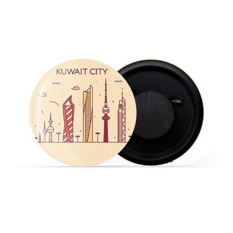 Dhcrafts Fridge Magnet Brown Color Kuwait City Glossy Finish Design