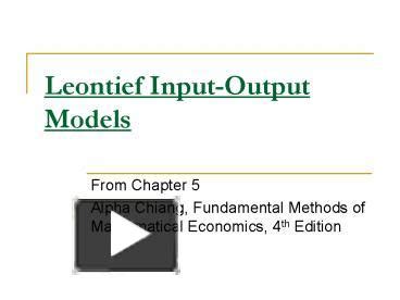 PPT Leontief InputOutput Models PowerPoint Presentation Free To