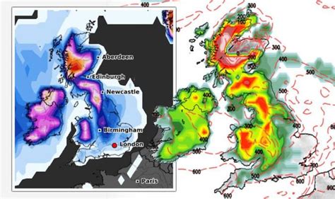 Uk Snow Alert Chart Turns Red As Hour Arctic Freeze To Unleash Icy