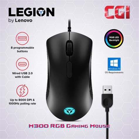 Lenovo Legion M300 Rgb Gaming Mouse Ubicaciondepersonascdmxgobmx