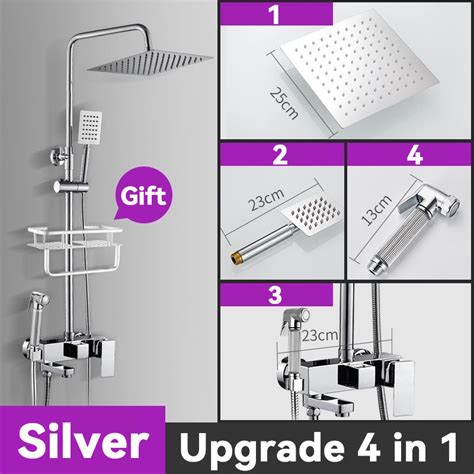 Shower Set Copper Faucet Bathroom Hot And Cold Shower Head Upgrade Shower Shopee Singapore