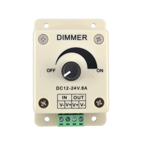 DC 12V 24V 8A Single Color LED Dimmer Switch Brightness Adjust