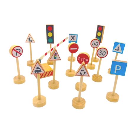 Wooden Traffic Signs (15 pcs) – Leading Children