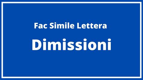 Fac Simile Lettera Lettera Modello Esempio