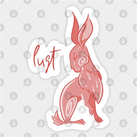 Seven Deadly Rabbits Series Lust Text Rabbit Sticker Teepublic