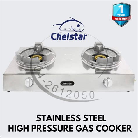 CHELSTAR Commercial High Pressure Gas Cooker MS 2A Stainless Steel