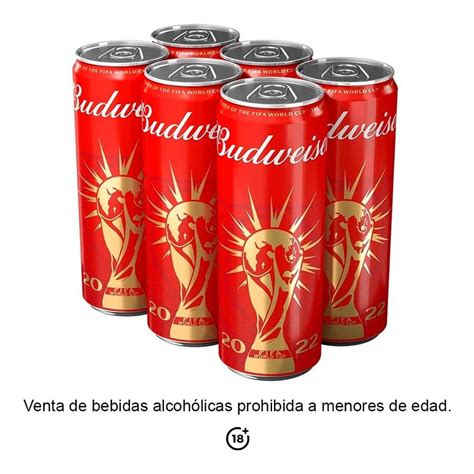 Pack De Cervezas Budweiser Clara 6 Latas 355 Ml Cu Walmart