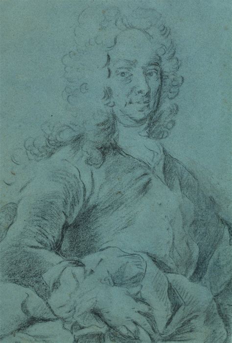 Proantic Ancien Tableau Dessin Portrait De Gentilhomme Perruque Louis