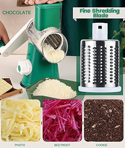 Rotary Cheese Grater Shredder Ourokhome Round Mandolin Slicer